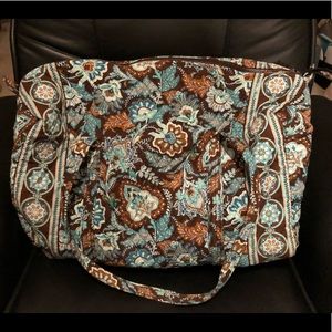 Java Blue Vera Bradley Large Zip Duffle Bag